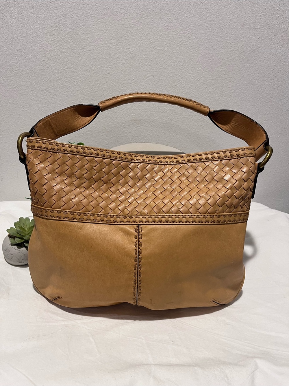 Vince Camuto Leather Woven Handbag